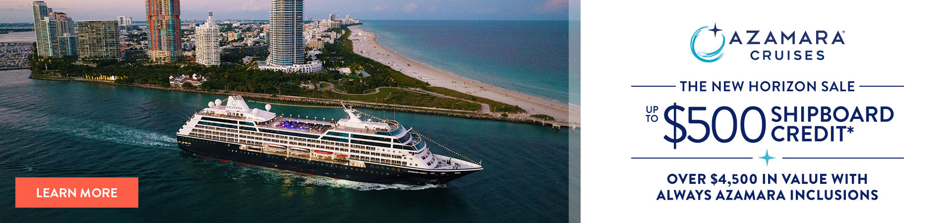 Azamara Cruises - Up to $500 Onboard Credit