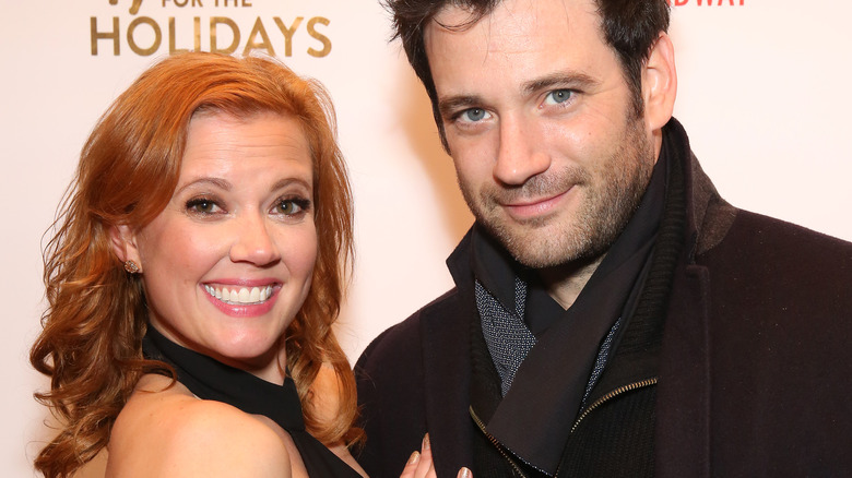 Patti Murin and Colin Donnell attends the Broadway Opening Night performance of  'Home for the Holidays - The Broadway Concert Celebration' at the August Wilson Theatre in New York City.